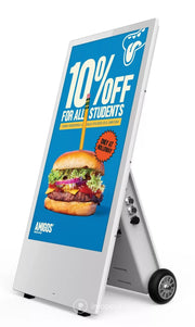 Moove SMB43HD8-CW – 43" White Outdoor Digital Battery A-Board | 700 cd/m² Freestanding Digital Signage Display ScreenMoove