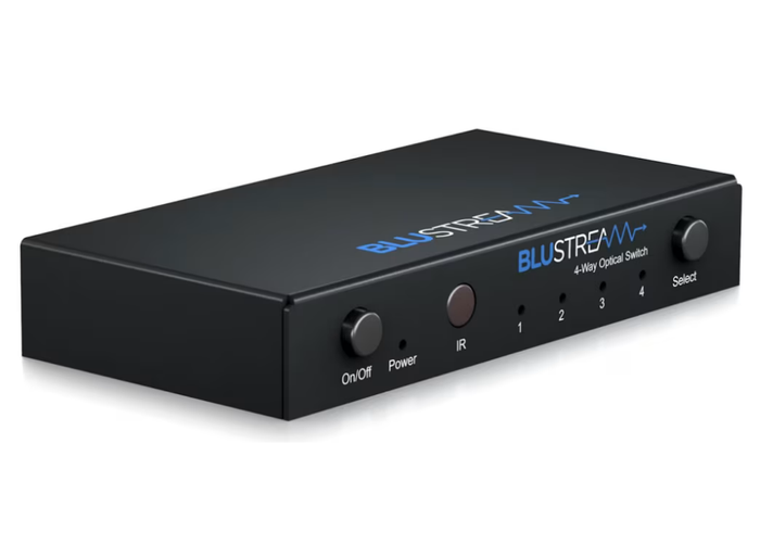 BluStream 4-Way Optical Switch with built-in DAC and Audio Conversion | OPT41AU Audio Switch BluStream