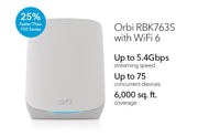 Netgear RBK763S-100EUS Orbi™ Tri-band WiFi 6 Mesh System Wireless Router Netgear