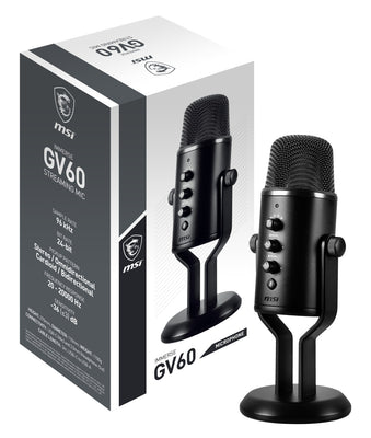 MSI Immerse GV60 Streaming MIC 'USB Type-C Interface and 3.5mm Aux, For Professional Applications Microphones MSI