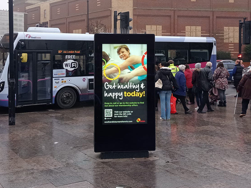 Moove 43" Freestanding PCAP Outdoor Touch Screen Poster | SMB43E4-T2 Freestanding Digital Signage Display ScreenMoove