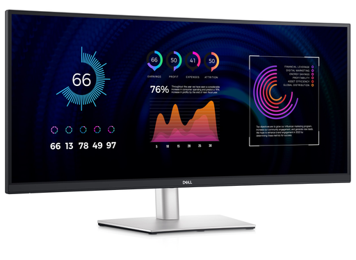 Dell P3424WE 34" 60Hz 5ms WQHD Curved USB-C Hub Monitor Desktop Monitors Dell