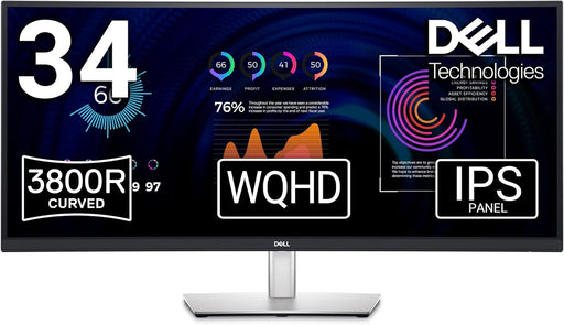 Dell P3424WE 34" 60Hz 5ms WQHD Curved USB-C Hub Monitor Desktop Monitors Dell