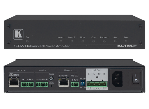 Kramer Electronics PA-120NET 120W Networked Power Amplifier Kramer Audio Amplifiers Kramer