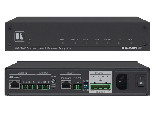 Kramer Electronics PA-240NET 240W Networked Power Amplifier Kramer Audio Amplifiers Kramer