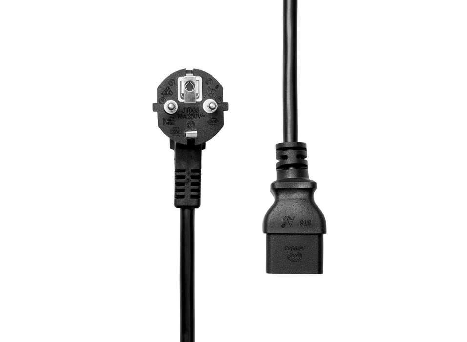 ProXtend 0.5m Schuko Angled to C19 Power Cord | Black Power Cable ProXtend