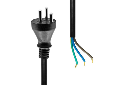 ProXtend 3m Denmark Type K to Open End Power Cord | Black Power Adapters & Inverters ProXtend