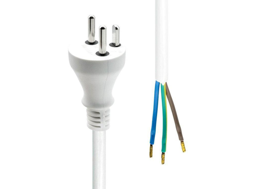 ProXtend 20m Denmark Type K to Open End Power Cord | White Power Cable ProXtend