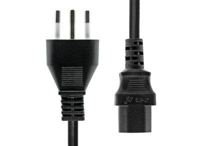ProXtend Italy Type L to C13 Power Cord 3m | Black Power Cable ProXtend