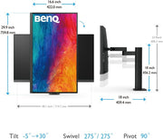 BenQ 32" DesignVue 4K UHD HDR10 IPS Monitor With ErgoArm | PD3205UA Desktop Monitor BenQ