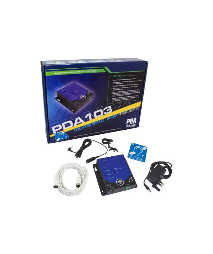 Small Area Assistive Hearing Loop Kit with Auto Gain Control | PDA103C Assistive Listening System SigNET