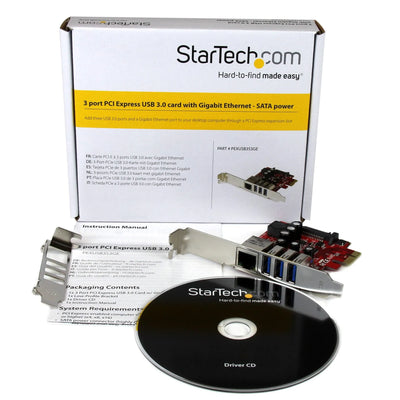 StarTech PEXUSB3S3GE Network Card Internal 5000 Mbit/s USB Hubs & Docking Station Startech