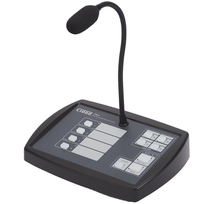 Cloud Electronics PM4 4 Zone Paging Microphone | PM4EK Microphones Cloud Electronics