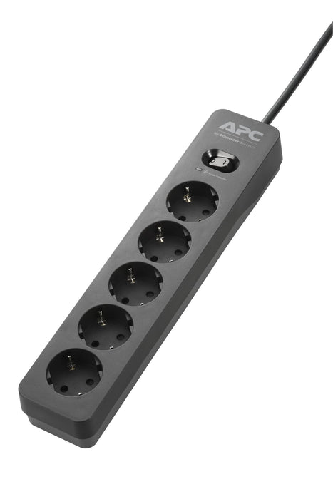 APC Essential SurgeArrest 5 Outlet Black 230V Germany | PME5B-GR Surge Protector APC