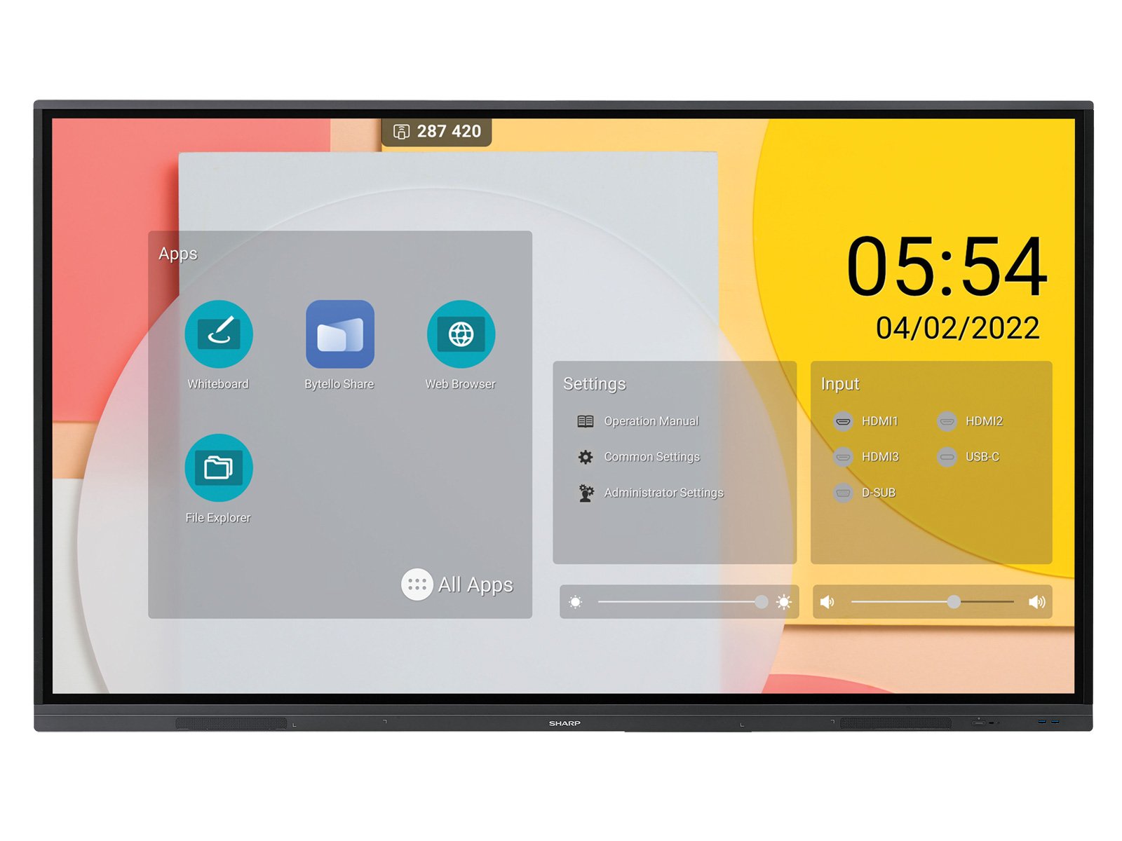 Sharp PN-L752B/60005558 LCD 75" Precision Touch Display Interactive Touchscreen Display Sharp