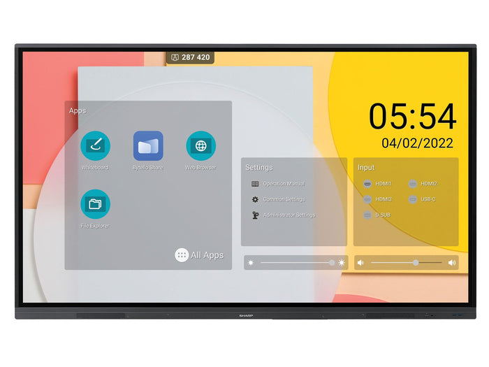 Sharp PN-L752B/60005558 LCD 75" Precision Touch Display Interactive Touchscreen Display Sharp