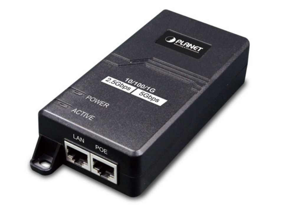 Planet POE-165 Single-Port Multigigabit 802.3at PoE+ Injector (30 Watts) PoE Adapters Planet