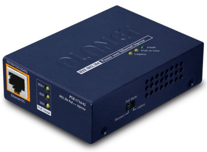 Planet POE-171A-95 Single-Port Multi-Gigabit 802.3bt PoE++ Injector (95 Watts) Network Switch Planet