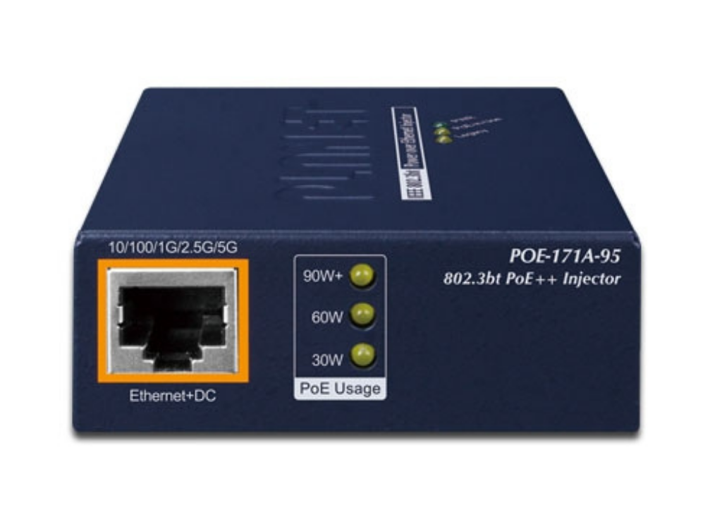 Planet POE-171A-95 Single-Port Multi-Gigabit 802.3bt PoE++ Injector (95 Watts) Network Switch Planet