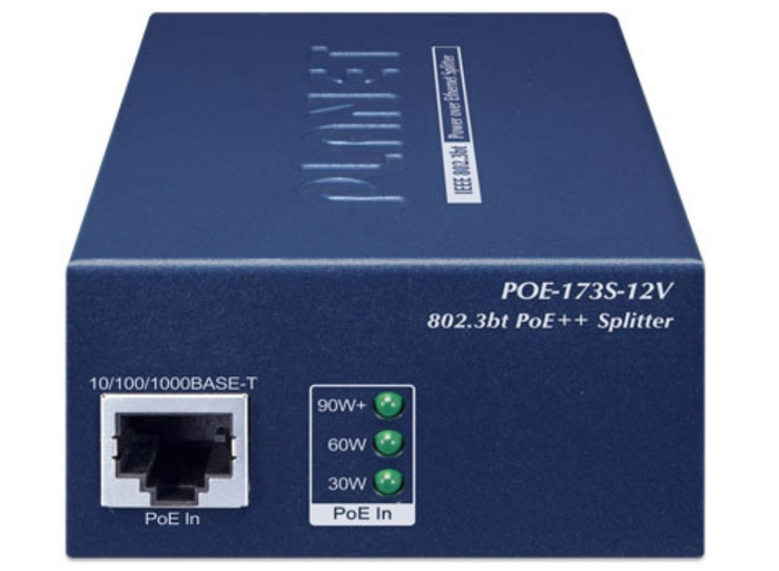 Planet POE-173S-12V Single-Port 10/100/1000Mbps 802.3bt PoE++ Splitter Network Splitter Planet