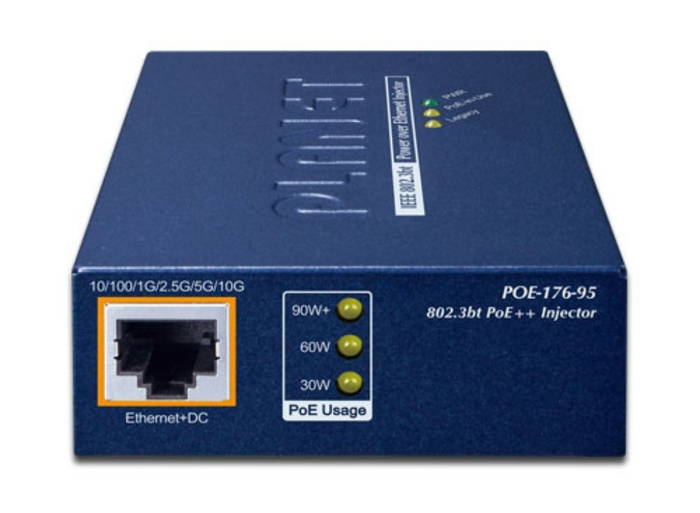 Planet POE-176-95 Single-Port 10Gbps 95-watt 802.3bt PoE++ Injector Network Switch Planet