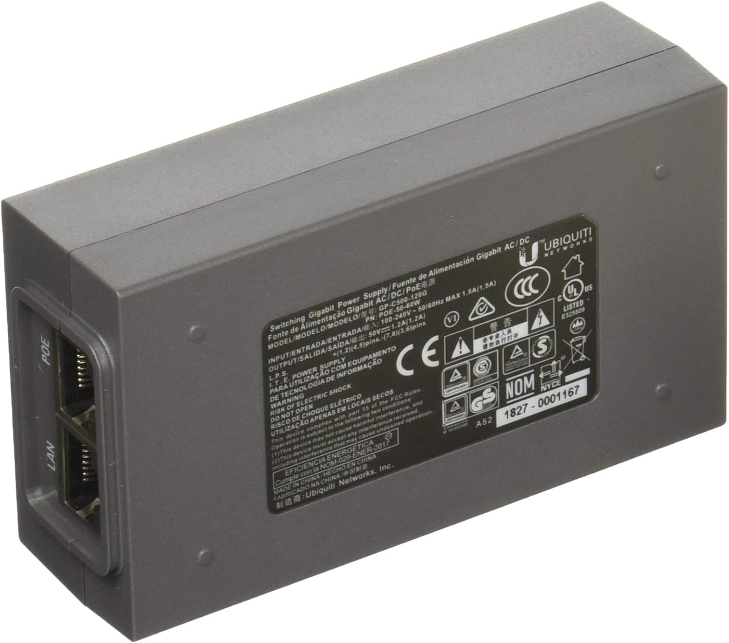 Ubiquiti PoE Adapter Gigabit Ethernet 50 V | POE-50-60W Adapter / Converter Ubiquiti