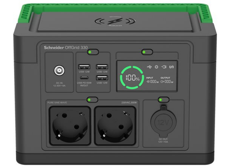 APC Schneider OffGrid 330 Portable Power Station – 332Wh Li-Ion, 330W Output | PPS330-GR Portable Power Station APC