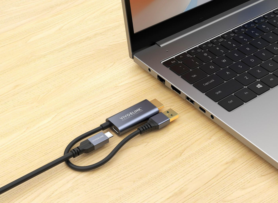 Vivolink 0.15m, 4K@30Hz, USB3.0 HDMI & USB-A to USB-C Adapter | PROADHDMI Adapter Cables Vivolink