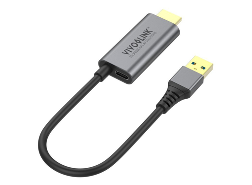 Vivolink 0.15m, 4K@30Hz, USB3.0 HDMI & USB-A to USB-C Adapter | PROADHDMI Adapter Cables Vivolink