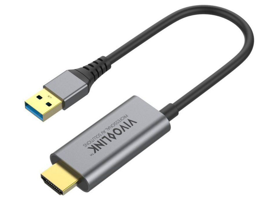 Vivolink 0.15m, 4K@30Hz, USB3.0 HDMI & USB-A to USB-C Adapter | PROADHDMI Adapter Cables Vivolink