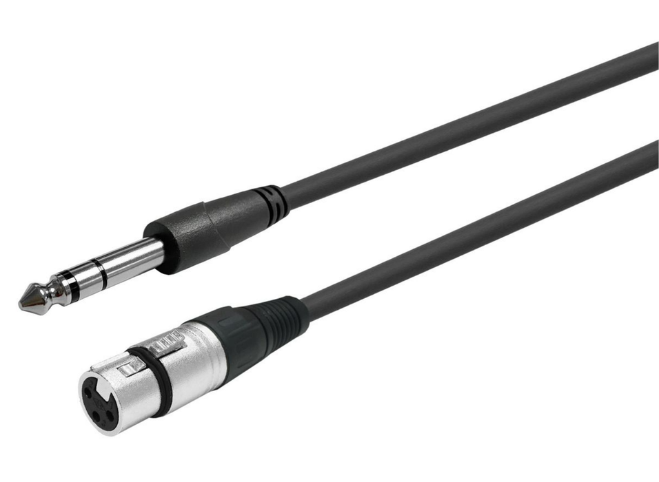 Vivolink 10m Pro Audio XLR Female to 6.35mm Stereo Jack Cable | PROAUDXLRFJACKS10 Audio Cable Vivolink