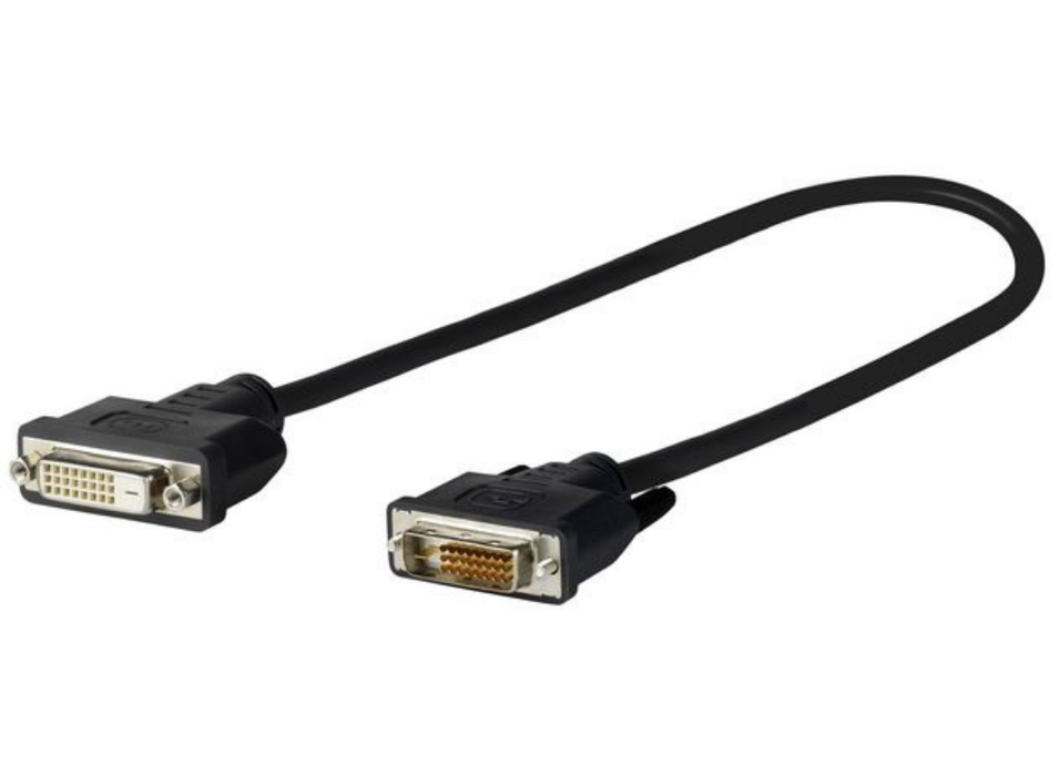 Vivolink 0.2m DVI-D 24+1 Male to Female Adapter Cable - Black | PRODVIADAPDVI Vivolink Cable Vivolink