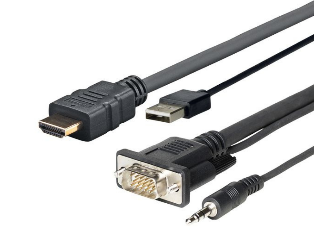 Vivolink 2.0m HDMI, VGA, USB & 3.5mm Cable, Black | PROHDMIMVGA2 Audio / Video Cable Vivolink