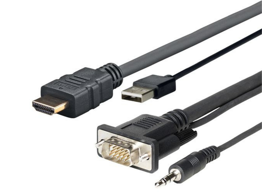 Vivolink 2.0m HDMI, VGA, USB & 3.5mm Cable, Black | PROHDMIMVGA2