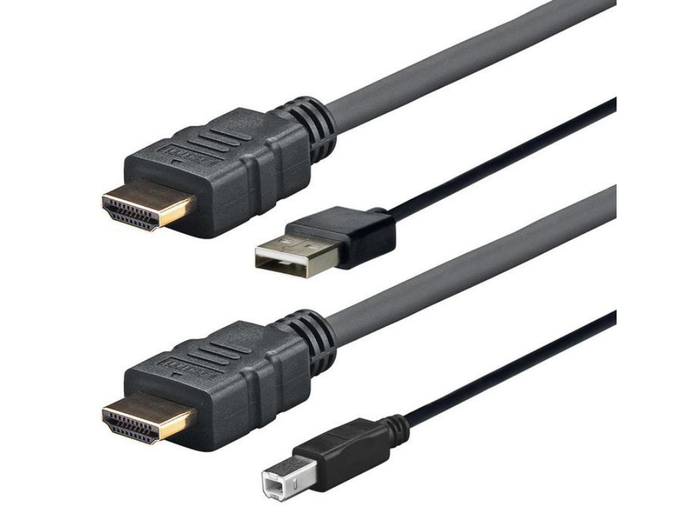 Vivolink HDMI+USB-A to HDMI+USB-B Cable, 2m, Black | PROHDMIUSBAB2AMP Audio / Video Cable Vivolink