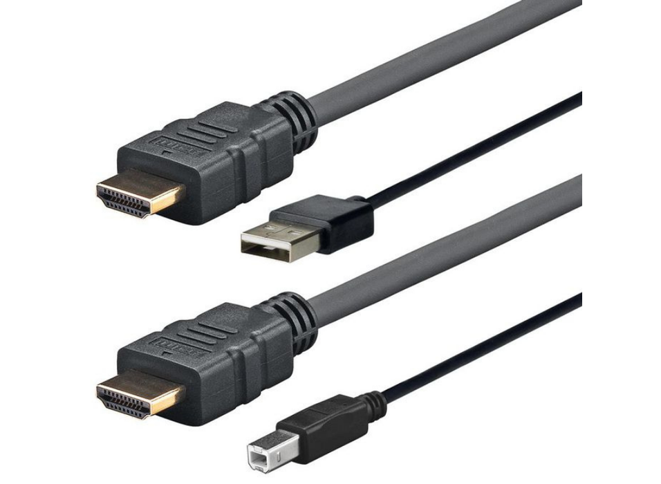 Vivolink 4m HDMI+USB-A to HDMI+USB-B Cable, Black | PROHDMIUSBAB4AMP Vivolink Cable Vivolink