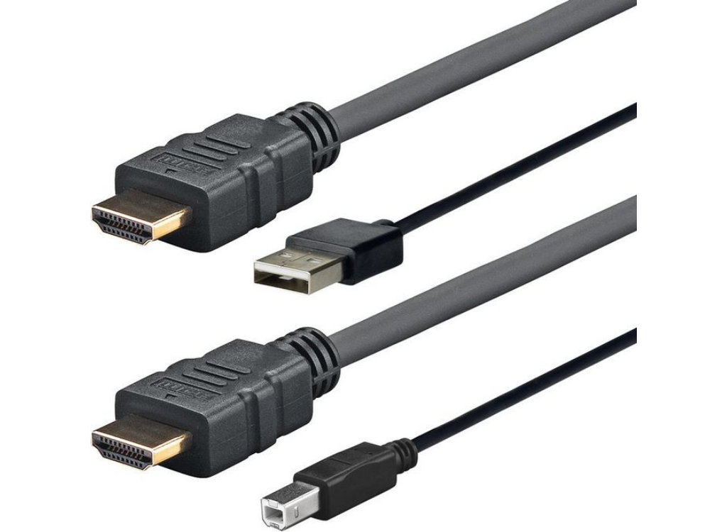 Vivolink 5m HDMI & USB-A to HDMI & USB-B Cable - Black | PROHDMIUSBAB5AMP HDMI Cable Vivolink