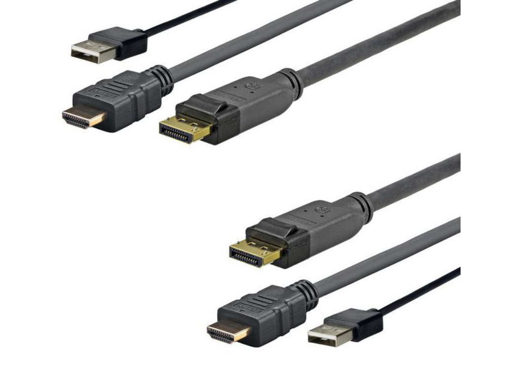 Vivolink Pro 1m HDMI + USB + DisplayPort Cable | PROHDMIUSBDP1 Audio / Video Cable Vivolink