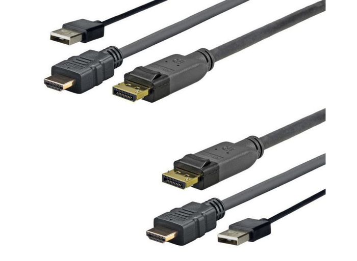 Vivolink Pro 1m HDMI + USB + DisplayPort Cable | PROHDMIUSBDP1 Audio / Video Cable Vivolink