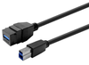 Vivolink Pro Keystone 1m USB 3.0 Adapter Cable (A Female to B Male, Black) | PROKEYUSB3AFBM1B