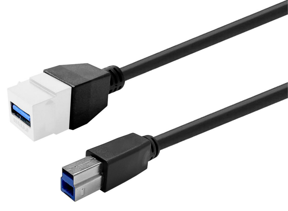 Vivolink Pro Keystone 1m USB 3.0 A-Female to B-Male Cable - White | PROKEYUSB3AFBM1W Cables & Adapters Vivolink