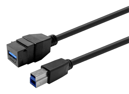 Vivolink Pro Keystone 2m USB 3.0 Adapter Cable (A Female to B Male, Black) – PROKEYUSB3AFBM2B Adapter Cables Vivolink