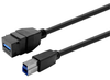 Vivolink Pro Keystone 3m USB 3.0 A-Female to B-Male Cable – Black | PROKEYUSB3AFBM3B