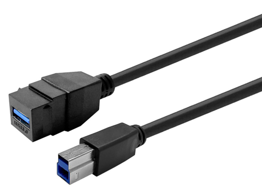 Vivolink Pro Keystone 5m USB 3.0 A-Female to B-Male Cable – Black | PROKEYUSB3AFBM5B Adapter Cables Vivolink
