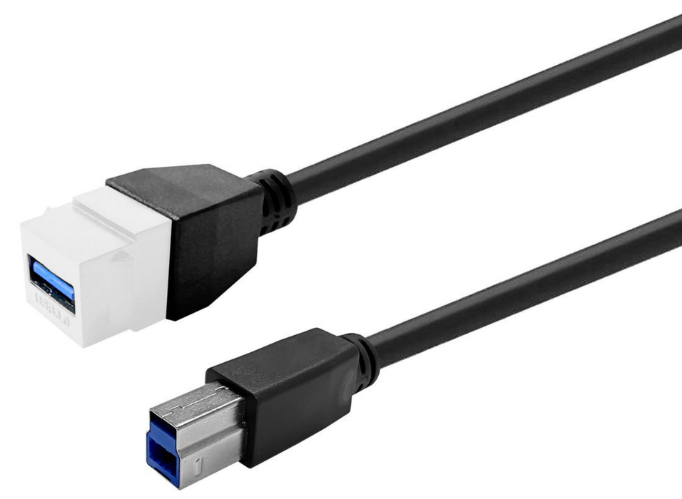 Vivolink Pro Keystone 5m USB 3.0 Adapter Cable (A Female to B Male, White) | PROKEYUSB3AFBM5W USB Cable Vivolink
