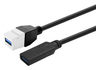 Vivolink Pro Keystone 0.2m USB 3.0 Adapter Cable (A-Female to A-Female, Black) | PROKEYUSB3AFF0.2W