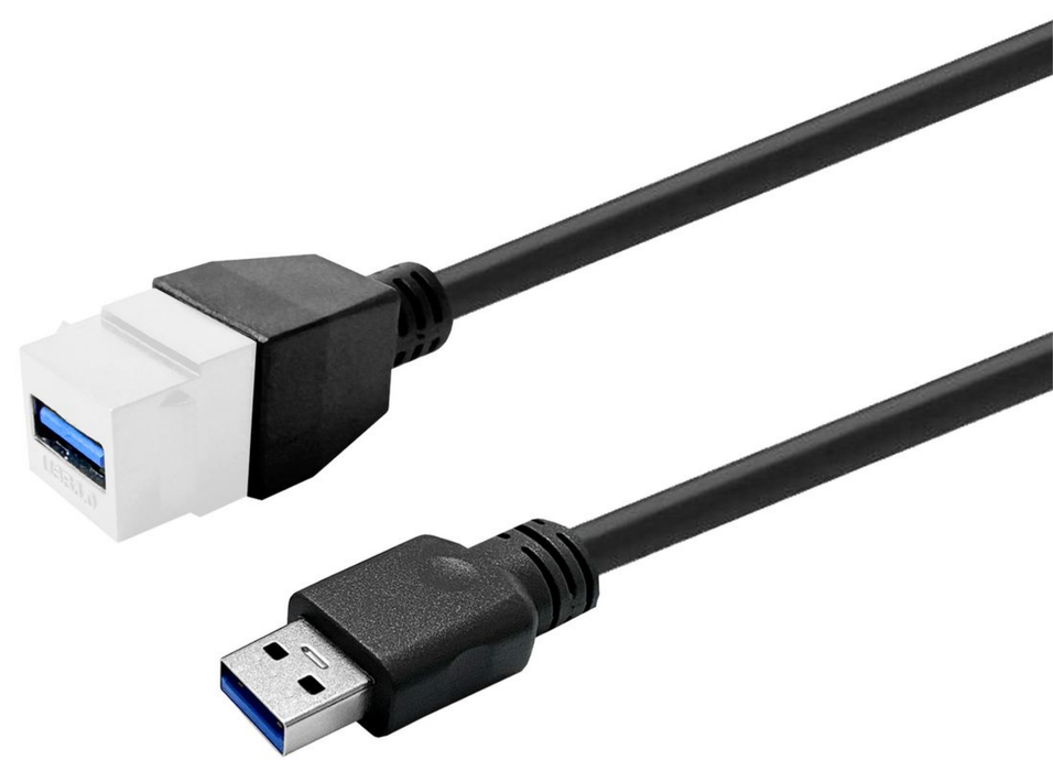 Vivolink Pro Keystone 1m USB 3.0 Cable (A-Female to A-Male, White) | PROKEYUSB3AFM1W USB Cable Vivolink