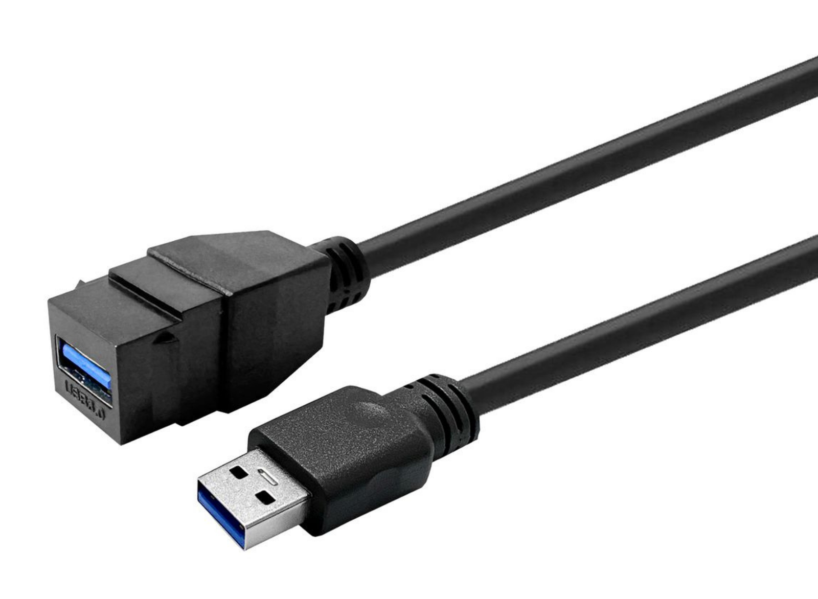 Vivolink 2m USB 3.0 Keystone Cable A-Female to A-Male Black | PROKEYUSB3AFM2B USB Cable Vivolink