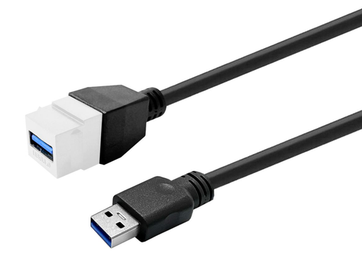 Vivolink Pro Keystone White USB3.0 A-Female to USB3.0 A-Male 2m | PROKEYUSB3AFM2W Adapter Cables Vivolink