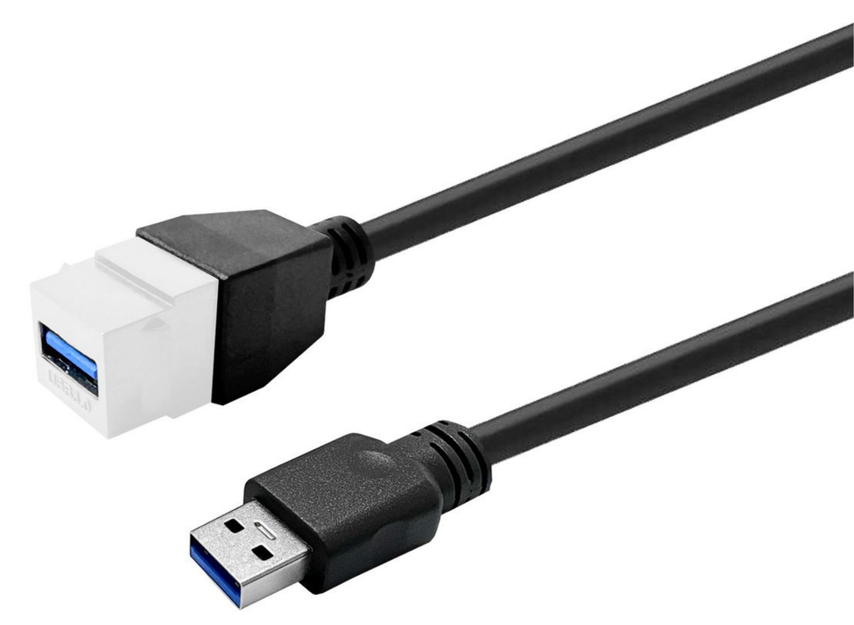 Vivolink Pro Keystone 5m USB 3.0 Cable (A-Female to A-Male, White) | PROKEYUSB3AFM5W USB Cable Vivolink